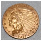 1911 Indian Quarter Eagle Gold Coin