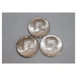 (3) 90% Silver JFK half dollars