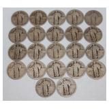 (22) Standing Liberty silver quarters