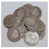 (19) Barber silver dimes