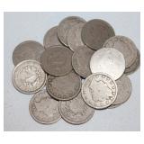 (18) Barber nickels