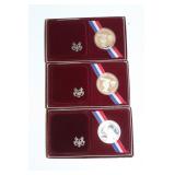 (3) US Silver Olympic coins