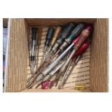 Screw drivers, picks, etc,.