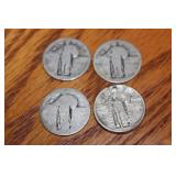 (4) Standing Liberty Silver Quarters