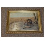 Lion and its prey print