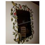 Beautiful Roses on Vine Metal Art Wall Mirror Beautiful Roses on Vine Metal Art Wall Mirror
