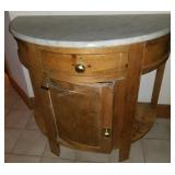 Antique Half-Moon Marble Top Commode