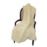 Montague & Capulet Fur Throw Mink Patchwork Ivory