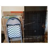 Dog Crate and Pair of Folding Chairs