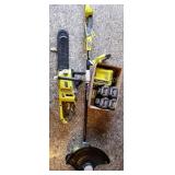 Ryobi 40 Volt Rechargable Weed Whacker & Chainsaw