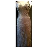 Lilac Wine Gold Crushed Velvet Evening Gown Lilac Wine Gold Crushed Velvet Evening Gown