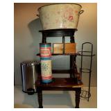 Whatnot Shelf, Decorative Tin, Waste Can and More Whatnot Shelf, Decorative Tin, Waste Can and More