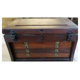 Antique Machinist Chest with Brass Corners and Pulls Antique Machinist Chest with Brass Corners and Pulls