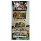5 ct. Battleships & Military Vehicle Model Kits.