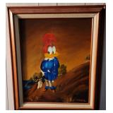 3617: Blue Boy Original Oil Graph Signed by Walter Lantz. Woody Woodpecker 24" x 20"