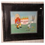 3611: Happy Birthday Bugs Animated Film Art. Hand Painted. 1990 Warner Bros. 17" x 19"