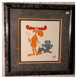 3633: Rocky & Bullwinkle Circa 1988 Cel. Jay Ward Productions 17.5" x 18" 3633: Rocky & Bullwinkle Circa 1988 Cel. Jay Ward Productions 17.5" x 18"