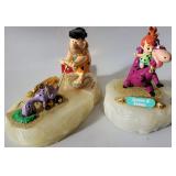 Ron Lee Flintstones: Fred Mowing Lawn with Pebbles and Dino Ron Lee Flintstones: Fred Mowing Lawn with Pebbles and Dino