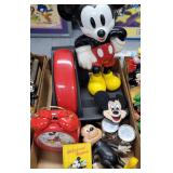 3739: Mickey Mouse Telephone, Alarm Clocks, Salt & Pepper Shakers