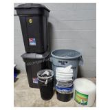 Group of Trash Cans, Wastepaper Baskets w/ Brute