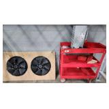 Exhaust Fans, Electrical Shut Off Box, Cart