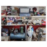 Wall-of-Goods w/ Air Compressor, Wire, Hardware