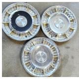 3 ct. 1958 Lincoln Accessory Wheel Cover Hubcaps