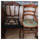 Pair of Antique Needlepoint Side Chairs