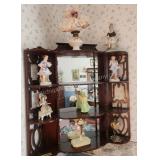 Mirrored Wall Shelf w/ Occupied Japan Figures