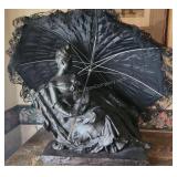 Victorian Lady Sculpture w/ Umbrella