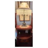 Vintage Nightstand with Table Top Lamp
