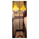 Spectacular Pedestal Floor Lamp w/ Yellow Globes