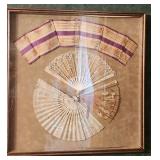 Spectacular Framed Antique Asian Fans Display