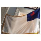 Christian Flag with Pole and Stand