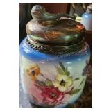 Antique Porcelain Tobacco Jar w/ Pipe Lid