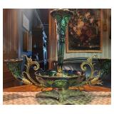 French Empire Cut Glass Epergne Glass Dish Bowl