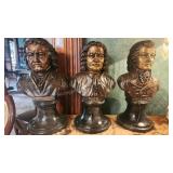 Mozart, Bach, Beethoven Bronze Busts