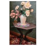 Wall Table w/ Faux Flowers in Vase
