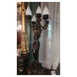 Large 4 ft. Figural Bronze Lamp