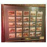 1938 English Cigarette Hunting Trade Cards -Framed
