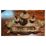 Maitland Smith Brass Double Ink Well.Victorian Era