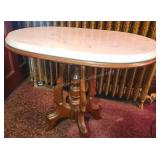 Elegant Oval Marble Top Table