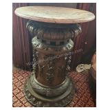 Bronze Marble Top Sculpture Stand