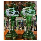 Mary Gregory Candle Holders Mantle Lusters