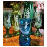 5 ct. Mary Gregory Glass. Vases, etc.