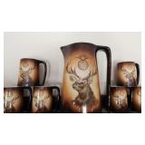 1910 Warwick Elks Lodge Pitcher & Mugs Set