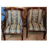 Pair of Ornate SWAN Parlor Chairs