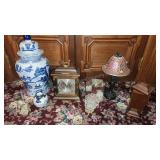 Urn. Lamp, Anniversary Clock, etc. Group