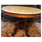 Antique 20th Century Marble Top Oval Table