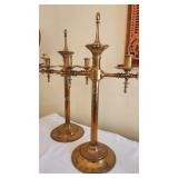 Pair of Authentic Church Brass Candle Stands
